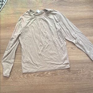 H&M Long Sleeve Beige Top